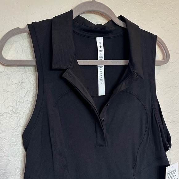 Lululemon Athletica Black Sleeveless golf polo size 12 Brand new with tags - Picture 2 of 7